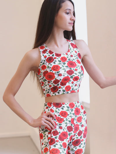 ROSE TO THE OCCASION Racerback Crop Top