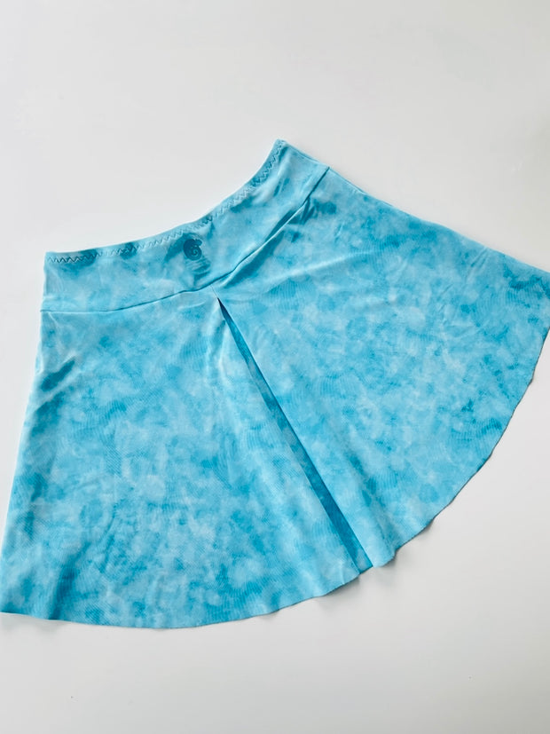 CARIBBEAN SWIRL BLUE Pleated Skirt